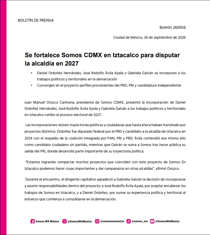 somosmx_cdmx's tweet photo. Vamos con liderazgos auténticos. #SomosCDMX #SOMOS #SomosIztacalco https://t.co/fSm8Wh7luM