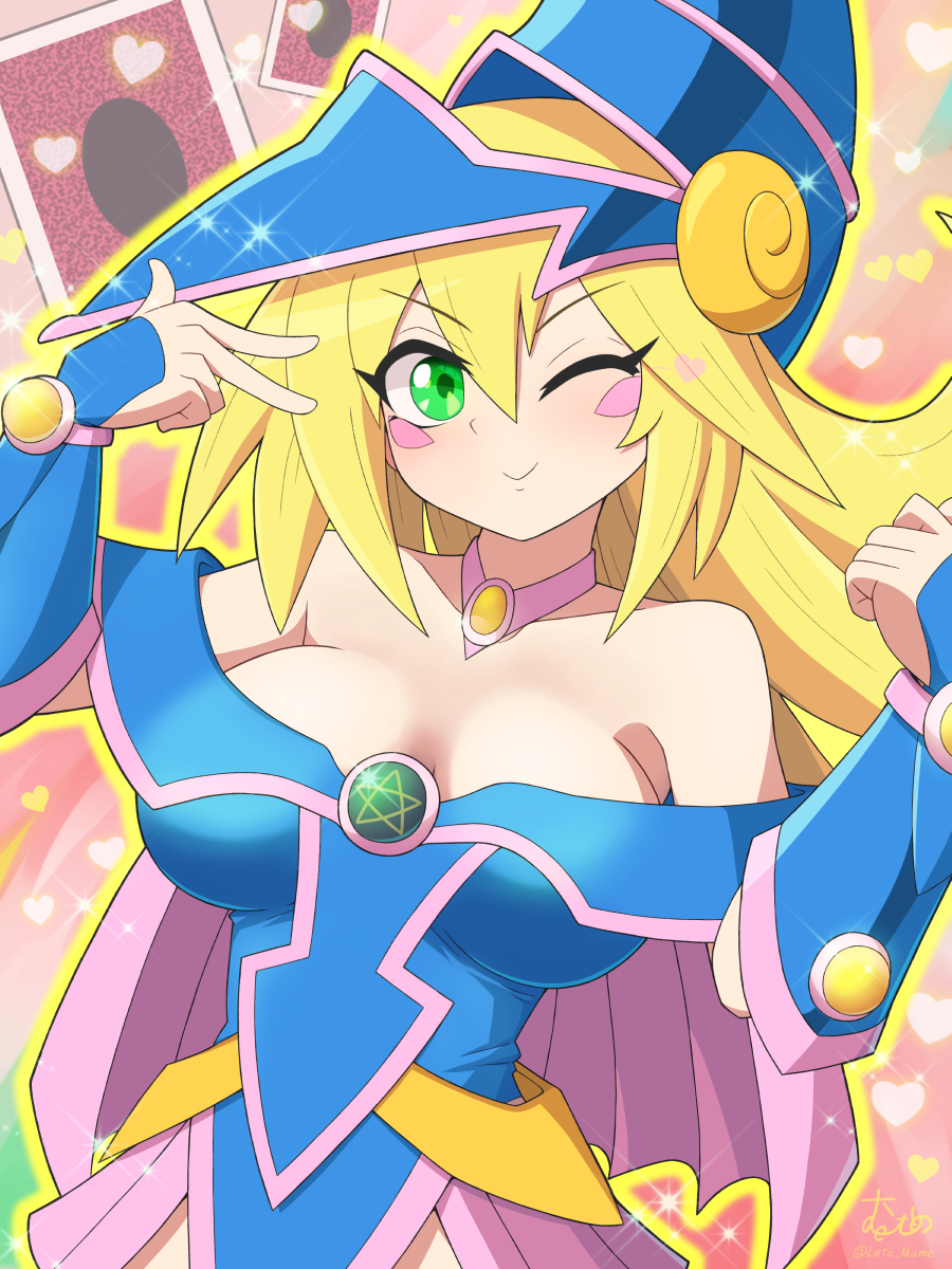 Leto_Mume's tweet photo. ブラックマジシャンガールもイラスト毎にカラーリングが何パターンかあって、僕は原作漫画のカラーが一番好きと日ごろから言っているのですが、ストラクチャーデッキ遊戯編のイラスト(YU-01)のカラーもピンク増し増しでかわいいなぁと思います。結論、ブラックマジシャンガールはどんな色でもカワイイ！ #OCGファンアート
