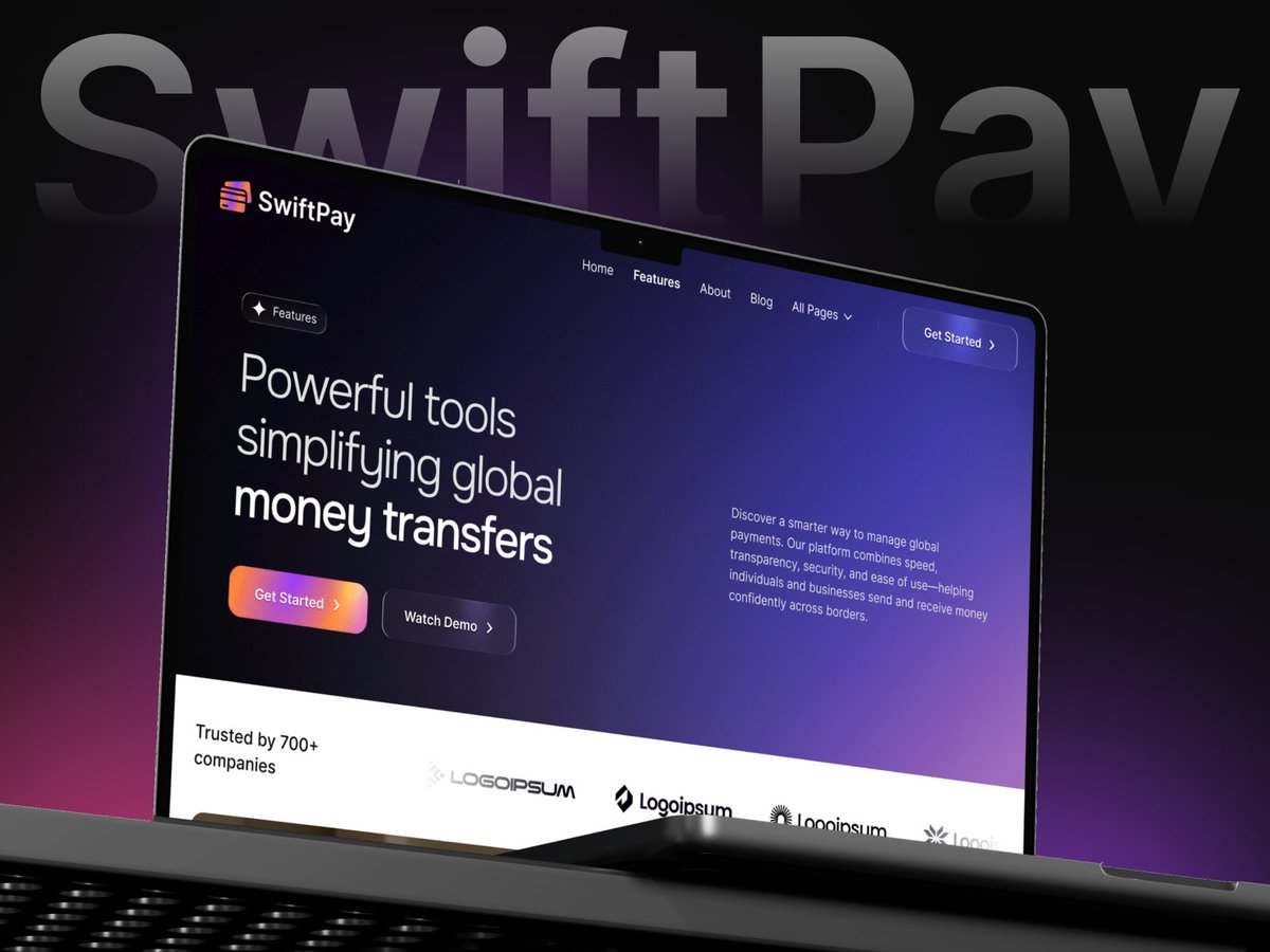 Maqawagency's tweet photo. What makes a payment platform stand out? 

For SwiftPay, we turned its features into a balance of visuals, content, and structure to make every capability easy to understand.  

Full Design: https://t.co/ix27JoQRsv

.
#featurepage #fintechdesign #moneytransfer https://t.co/nfjaAr2y0P