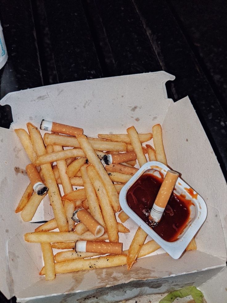 cigaretteworld1's tweet photo. Fries, cigarettes… what’s missing? https://t.co/WGy72whQWt