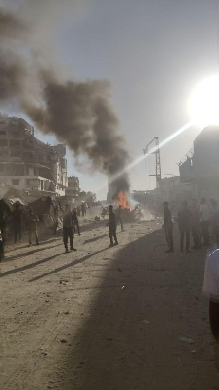 Vehicle hit by airstrike south of Gaza City