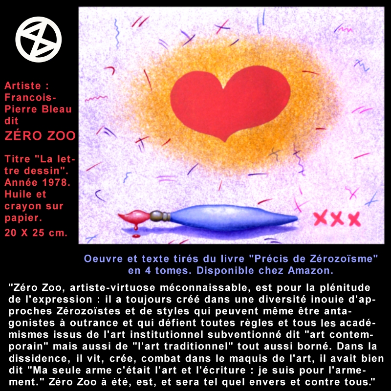 fpbZeroZoo's tweet photo. PRÉCIS DE ZÉROZOÏSME : LA CULTURE ZÉROZOÏSTE, ART, IDÉOLOGIE, 4 TOMES, 10e éd. CHEZ :
https://t.co/wqjTLyhlzu
#art #artiste #artContemporain #musée #histoireDeLart #peinture #peintre #galerie #galerieDart #paris #montréal #france #québec #livre #roman https://t.co/8J2BOxEQAF