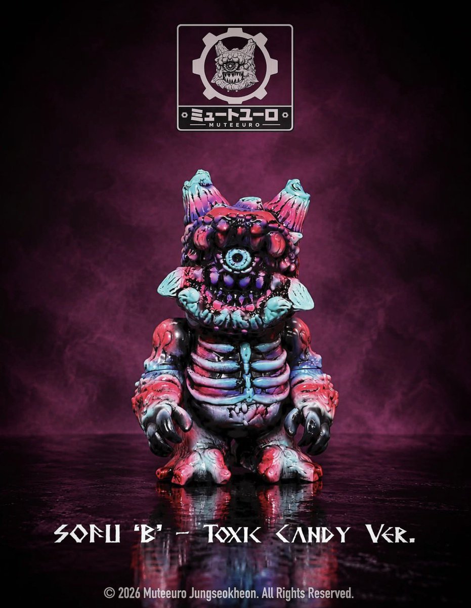 Mute_euro's tweet photo. 🇹🇼 2026 @taipeitoyfestival 

🍬 SOFU ‘B’ — TOXIC CANDY Ver. ☠️

EVENT INFORMATION

📅 Date: October 7–11, 2026 
📍 Booth: Hall A / No. 80–81 
🎨 Edition: ONE-OFF (1/1) 
🔥 Sales: First Come, First Served

#Muteeuro #SofuB #TTF2026 #taipeitoyfestival https://t.co/5iJEzNV9IO
