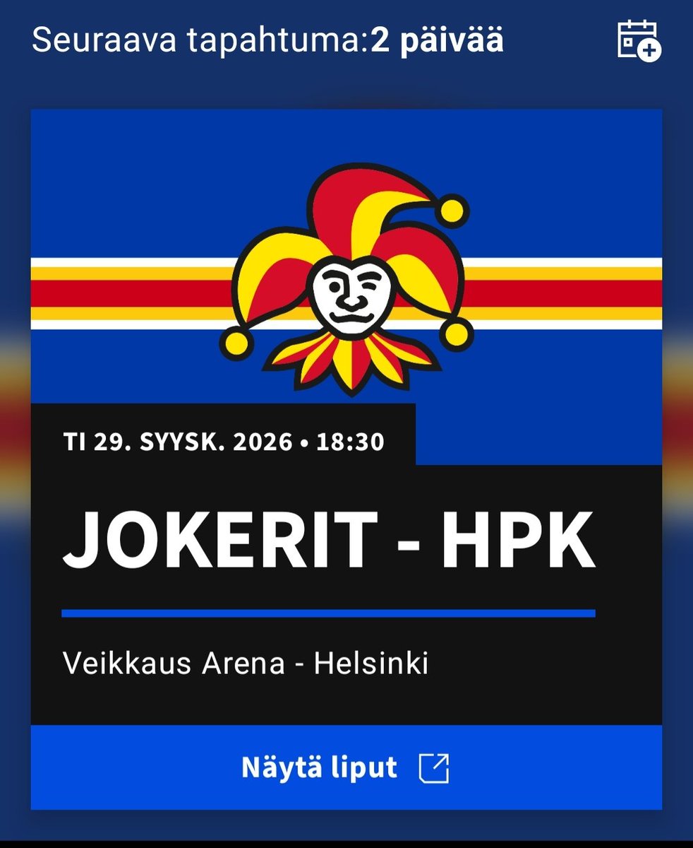 TeemuSintonen's tweet photo. @jokerithc No niin! Nyt kaikki ultrat ja kasuaalit hallille tiistaina HPK:ta vastaan.
Liput alkaen 20e.

Enää ei voi vedota siihen, ettei lompakko kestä tai Tomekin kaaoslätkää ei voi katsoa. Nyt kannustetaan jätkät voittoon! https://t.co/Xxn6erzCBT