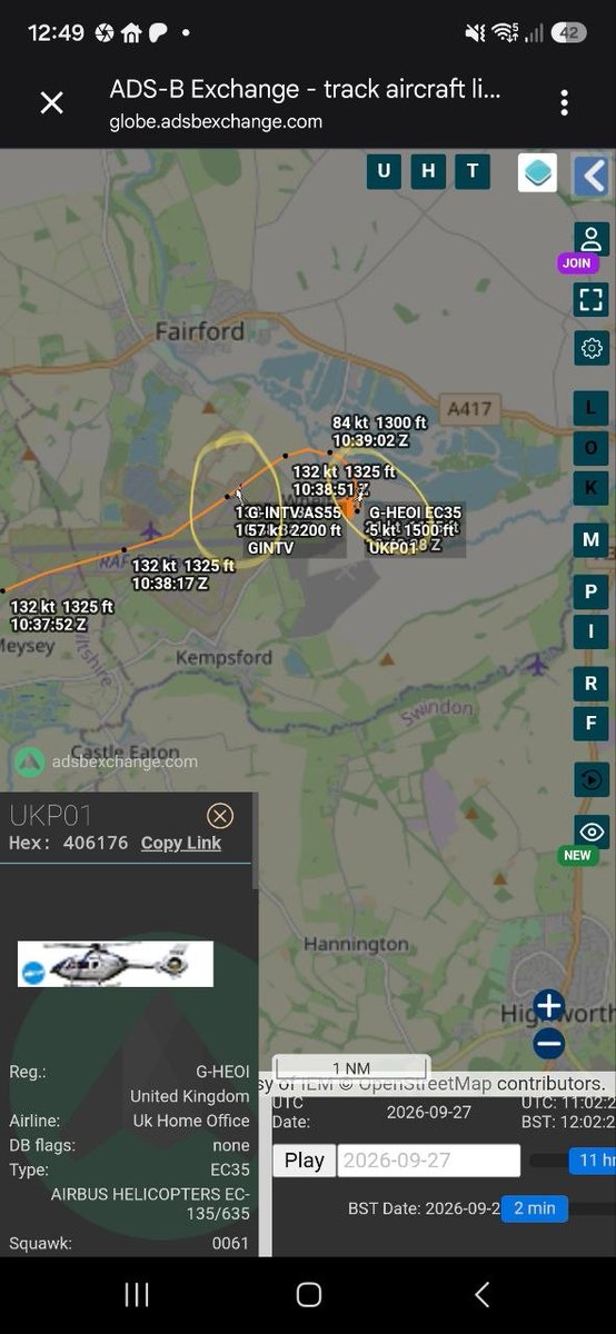 WARRENTSHOW's tweet photo. HOW WE KNOW IT'S A FALSE FLAG AGAIN

How to tell its all co-ordinated and deliberate as we now see a MSM news chopper overhead.  
Fairford along with the police chopper he is squawking and talking to Brize Norton who have given permission to enter the Fairford MATZ (military air traffic zone) even though the airfield is under security status FPCON delta and he is therefore now giving away the positions of the B1 bombers on the ground.

FACT

If this were real under no circumstances would this be allowed.
Let alone under normal conditions, press or not.

We have Grahame, Lizzy our eyes in the sky there and our sources at the RAF to thank for the information.

We are awaiting more details from our MOD, Intel, Russia and Iran sources.
We hope to have that information by show broadcast time at 7pm.

#Fairford #Russia #Iran #news #newsupdate #newsupdates