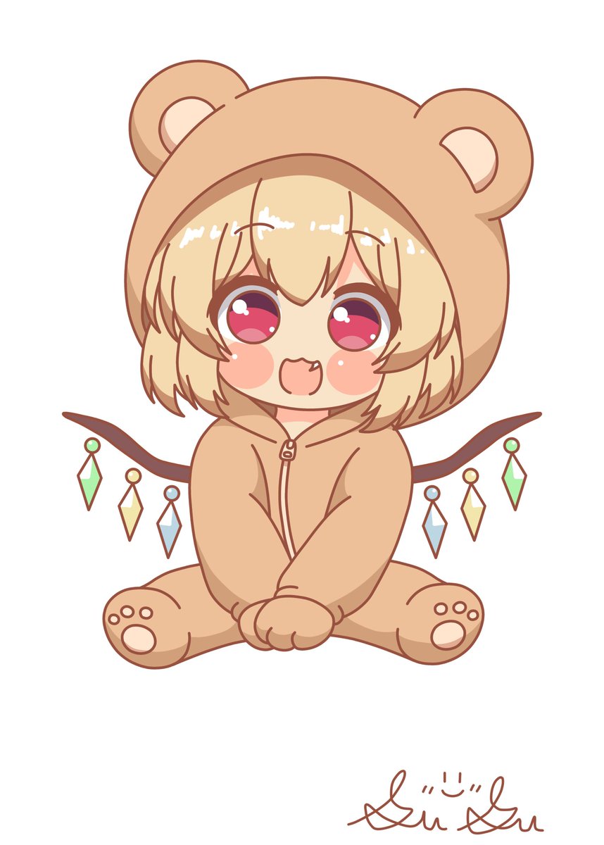 GuGu_pachi's tweet photo. クマちゃん着ぐるみフランちゃん
#東方
#フラン
#フランドール https://t.co/z1T0BP8sjX