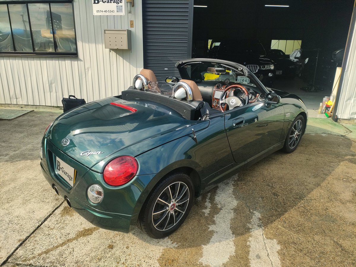 partman_sgt's tweet photo. 【成約御礼】
お車探させて頂きました！
L880Kコペンのタンレザーエディション！初代コペンって実はゼロクラと同世代なんですって！(ﾅﾝﾃﾞｽｯﾃｰ)
ピカピカの緑ボディにタンレザーが映える！こんな良い状態のシートは希少ですよ！
素敵なご縁でございます…
この度は誠にありがとうございました！ https://t.co/CDSjmBAEDU