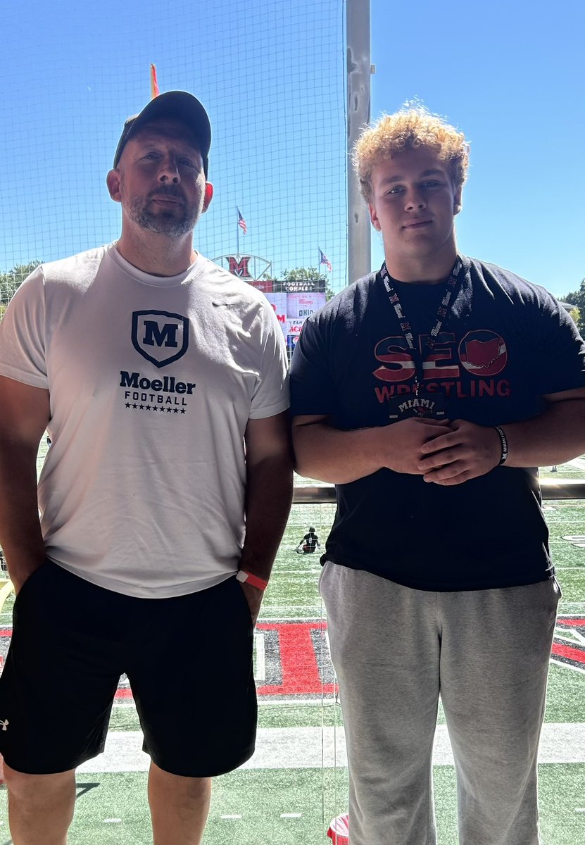 CadenOrr09's tweet photo. Thank you to @MiamiOHFootball and the coaching staff for having me out yesterday! Enjoyed touring the campus, seeing the facilities, and experiencing gameday in Oxford. Appreciate the hospitality and witnessing a good game! @LeoOtt123 @CoachZeek_ https://t.co/mhJgYjZq9o