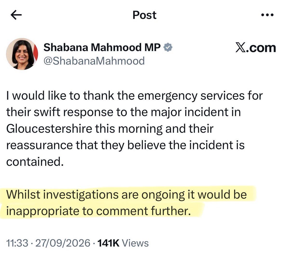 Artemisfornow's tweet photo. Why is the public response so different?

▪️ July 2026 - 12 arrests, counter-terror investigation: “credible extreme right-wing terrorism-related threat.”

▪️ Today - arrests on suspicion of explosives offences: “inappropriate to comment further.”

I think the public has a right to ask why.