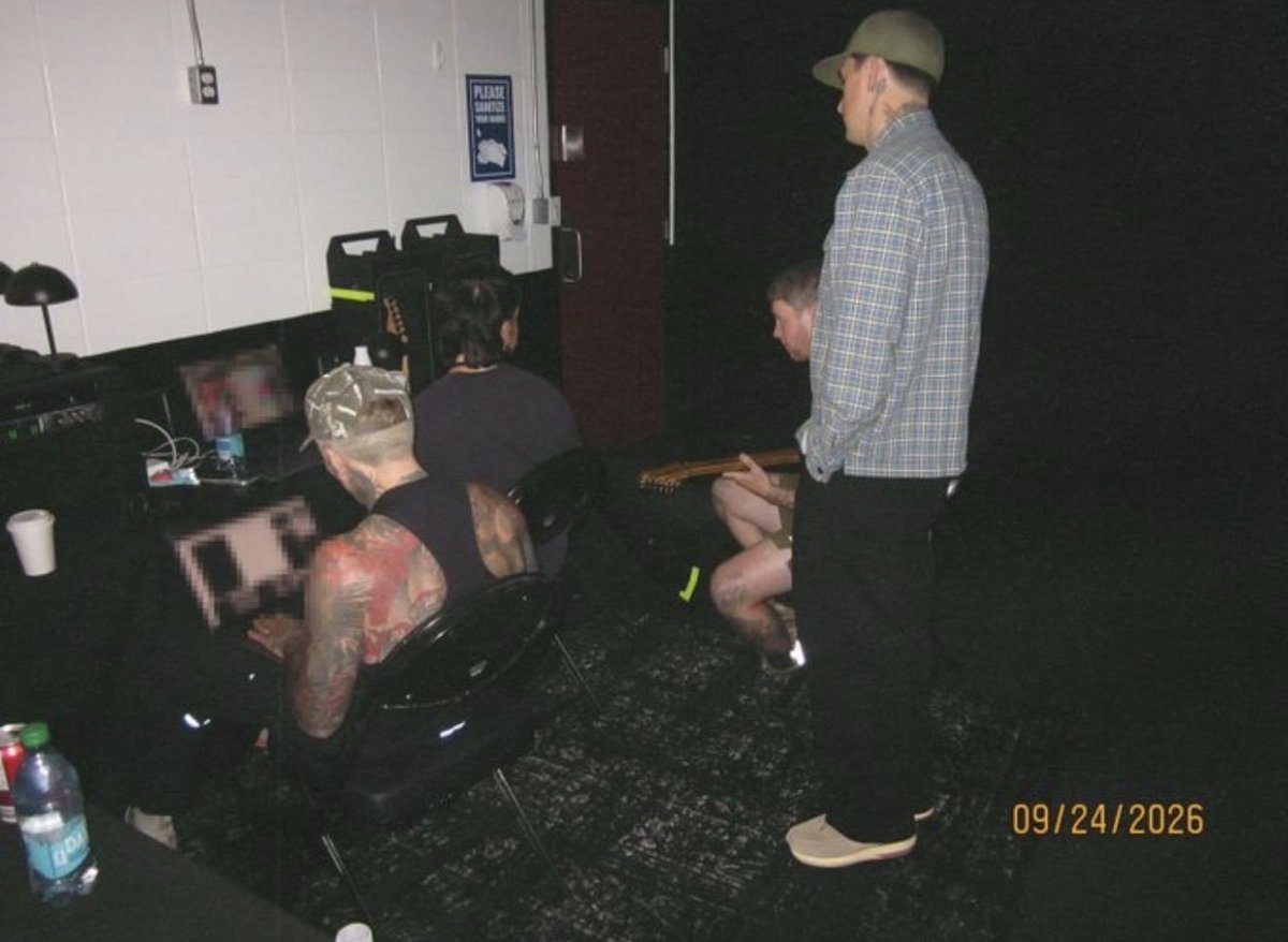 SOTSPodcast's tweet photo. Bring Me The Horizon share new photo where the band appears to be working on new music. https://t.co/i6DpJ3XWcW