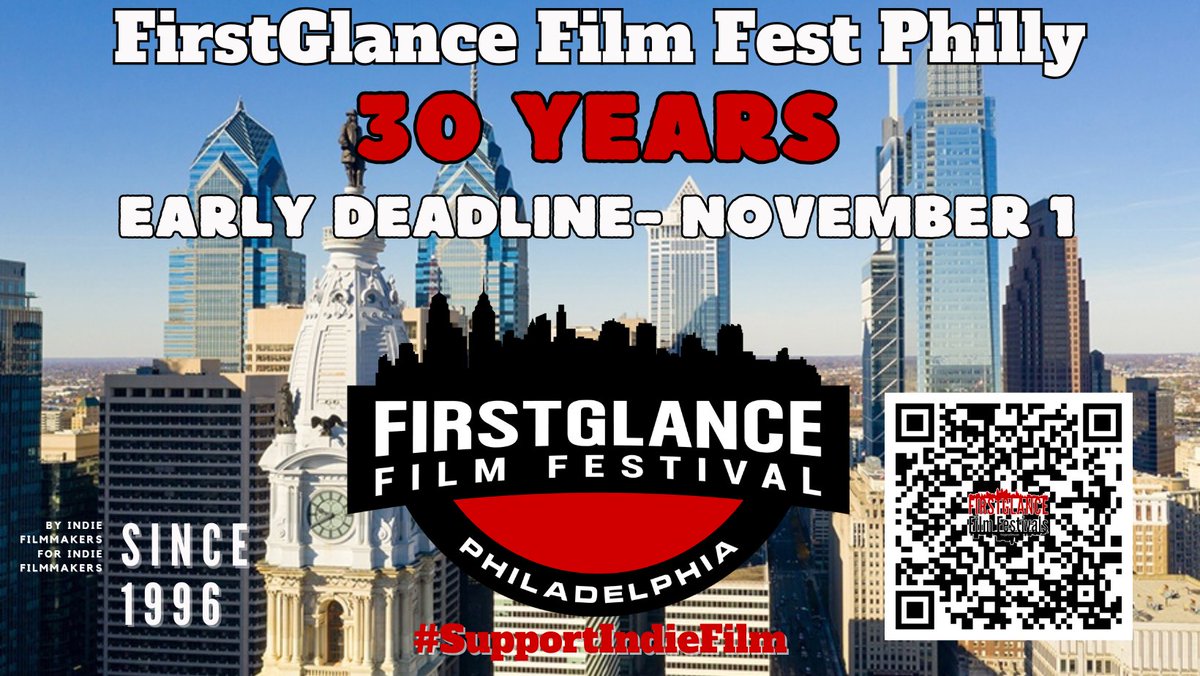 FirstGlanceFilm's tweet photo. 30th @FirstGlanceFilm #FilmFest #Philadelphia
Features
Docs
Shorts
Webseries
Student Film
Animation
International
Enter Early and Save!
https://t.co/2R8SKsbCcP #FGPA30 #SupportIndieFilm #Filmmaking https://t.co/DU9Keax2PT