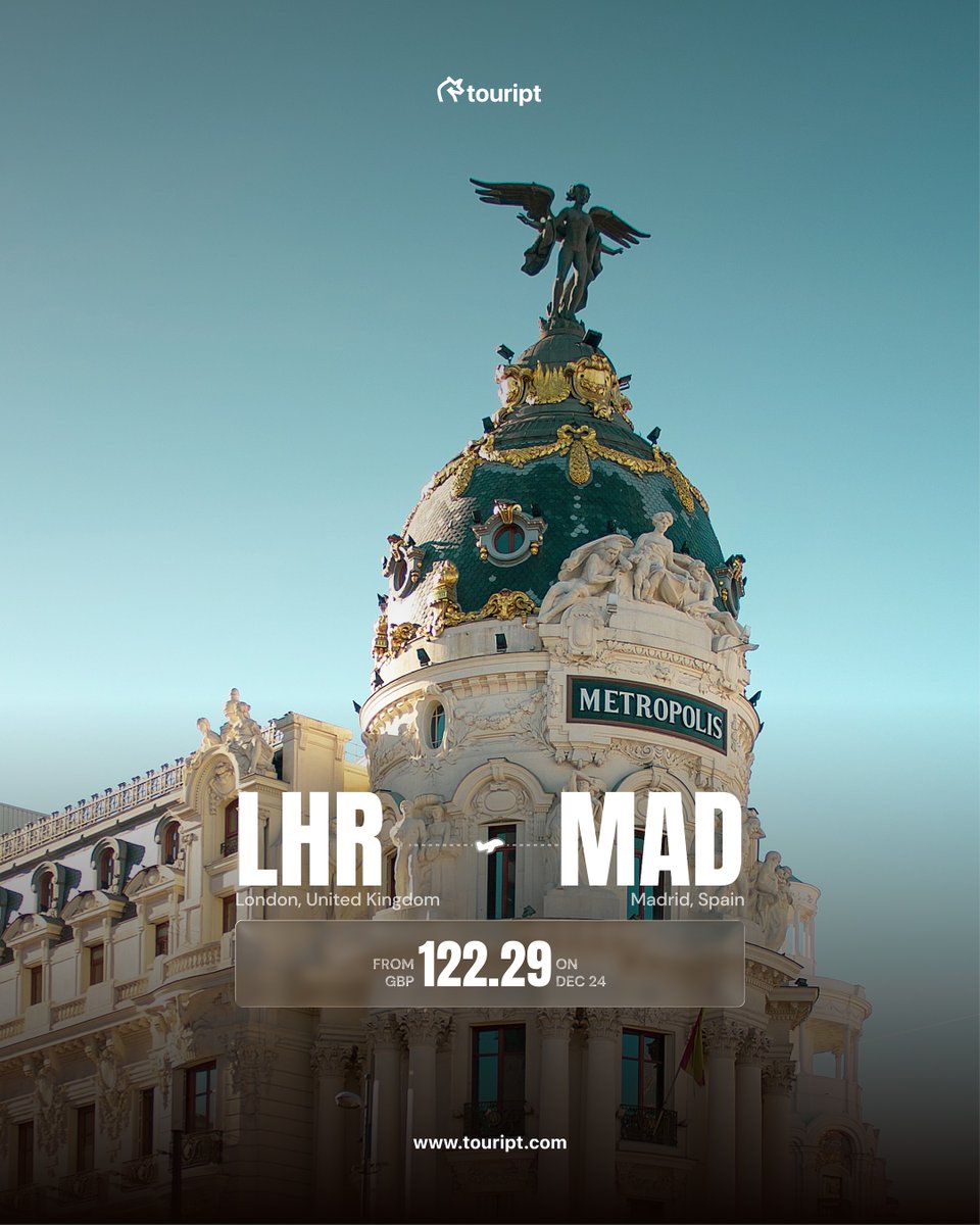 touript_'s tweet photo. Your next European escape might be cheaper than you think. Here are a few fares we found from London Heathrow:
LHR → IST from £159.10
LHR → CDG from £106.97
LHR → MAD from £122.29
LHR → LIS from £111.35
LHR → OSL from £89.22

.
.
.
.
Fares may change based on availability. https://t.co/giNJQZiWlS
