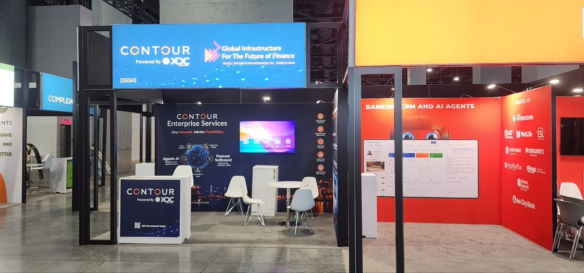 contourtrade's tweet photo. One more day for #SibosMiami
Our stand is taking shape for @Sibos, held at the Miami Beach Convention Center in Miami, USA.
From 28 September to 1 October, visit @contourtrade at Discover Stand DISS43 to talk digital trade, payments, global standards and AI.
Coming to #Sibos?
Book a meeting: https://t.co/WK3dYUrpGq