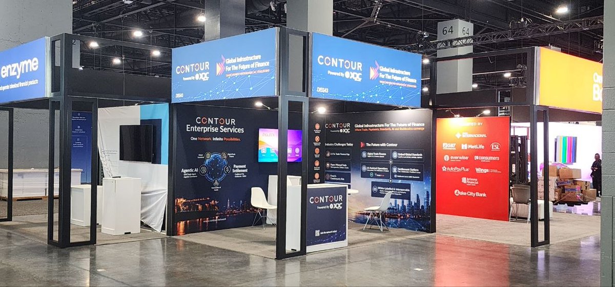 contourtrade's tweet photo. One more day for #SibosMiami
Our stand is taking shape for @Sibos, held at the Miami Beach Convention Center in Miami, USA.
From 28 September to 1 October, visit @contourtrade at Discover Stand DISS43 to talk digital trade, payments, global standards and AI.
Coming to #Sibos?
Book a meeting: https://t.co/WK3dYUrpGq