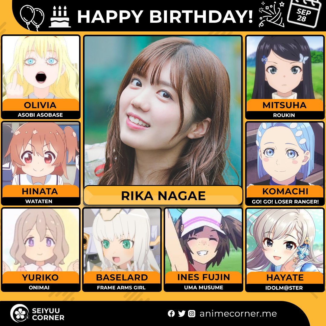 seiyuucorner's tweet photo. Happy birthday Rika Nagae! 🎉 

Let's wish Rikachimaru all the best @rikachimalu 

#RikaNagae #長江里加 #長江里加生誕祭2026 https://t.co/Zg8vcx175u
