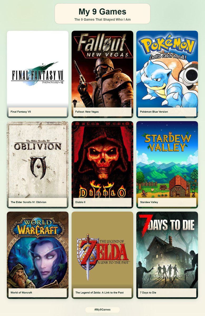 OsirisDeVirus's tweet photo. Yeah I had to do mine. These are always hard because I've been gaming since I was 5 years old and there are so many titles that I've spent so many hours in or that meant so much to me because of the memories made. https://t.co/tJKkiRynL9