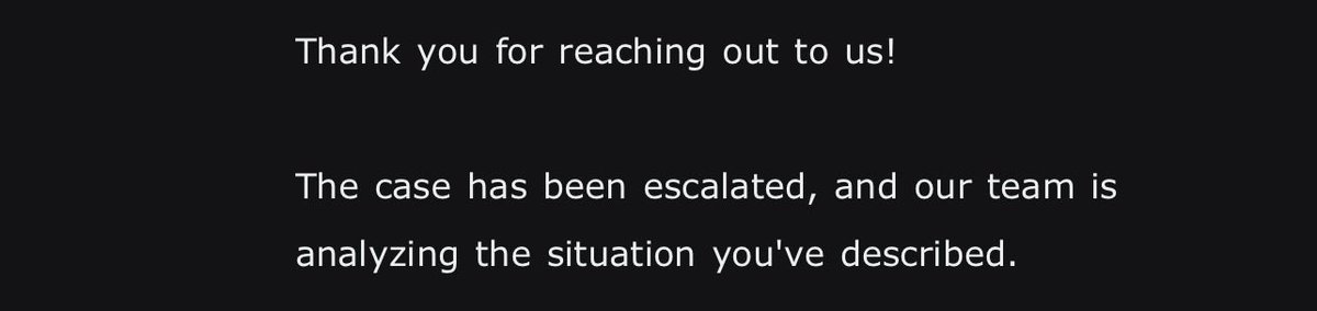 Abhelios's tweet photo. @bekkomi This is the last email i received from support so just hoping i gets resolved fast. https://t.co/ALRc7KtOoR