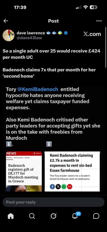 LuxMeaMundiAM's tweet photo. Conservatives are the welfare party. They claim the most expenses despite being millionaires. Over £3m of taxpayer money spent on their rent. Badenoch refuses to show her taxes. Helen Whately charges £39k a year on second home despite how close she lived to Westminster https://t.co/YDUr042n49