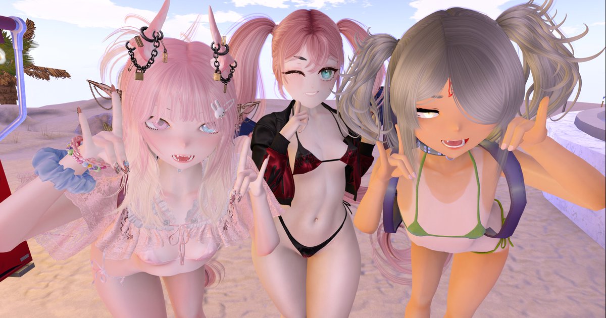 hoshinorain's tweet photo. 三本足のおじさんは、小柄はビキニを着るべきだと言った🚔

>>>me @umami_SL  @nyarla_SL 

#SecondLife https://t.co/jOB3XJQKIv