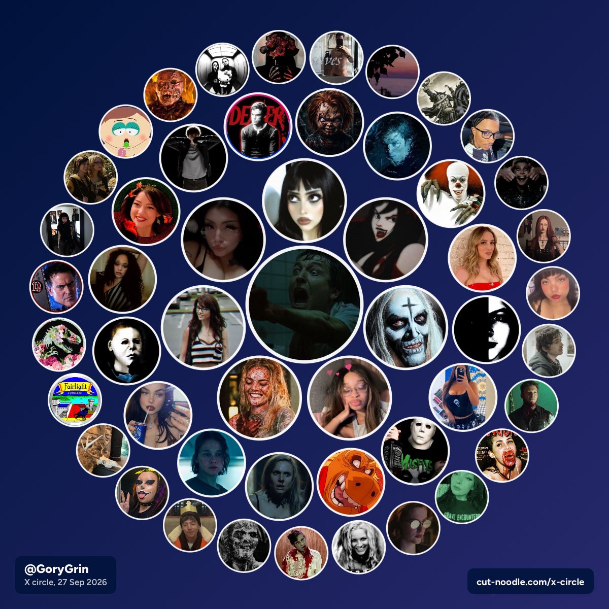 HideyHoSlasher's tweet photo. This is my X circle!!! I am so grateful for all the amazing people I’ve met on here🫶🏽 https://t.co/fZAUegFcdi