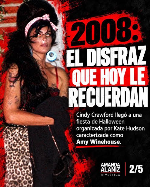 espectado0r's tweet photo. ❓¿ Recuerdan cuando la culera de Cindy Crawford se disfrazó de Amy Winehouse en el 2008 con algo blanco en la nariz, cuando Amy aún estaba viva y con problemas de adicción.
🔴 Ahora el hijo de esa culera murió en un centro de rehabilitación PARA DROGAS a la misma edad que Amy https://t.co/Fsv5TqSLxn