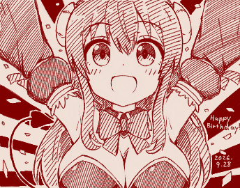 maruyakidoumei's tweet photo. 本日はまちカドまぞくのシャミ子のお誕生日！
ってことで描きました！
おめでとうございます～！ https://t.co/5mRZFcOLQl