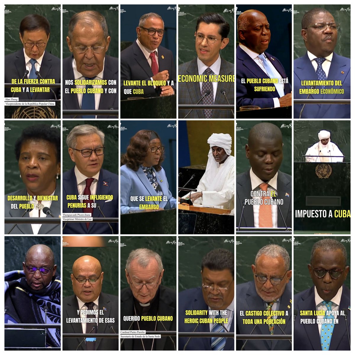 DvidTwit's tweet photo. This week the world is speaking out against the U.S. blockade vs Cuba, at UNGA.

Friends, enemies, frenemies, and even allies of the U.S. are openly calling themiedeval siege vs Cuba a BLOCKADE.

The world is with Cuba.

#CubaIsNotAThreat, the blockade is! https://t.co/hKBDjL5H7n