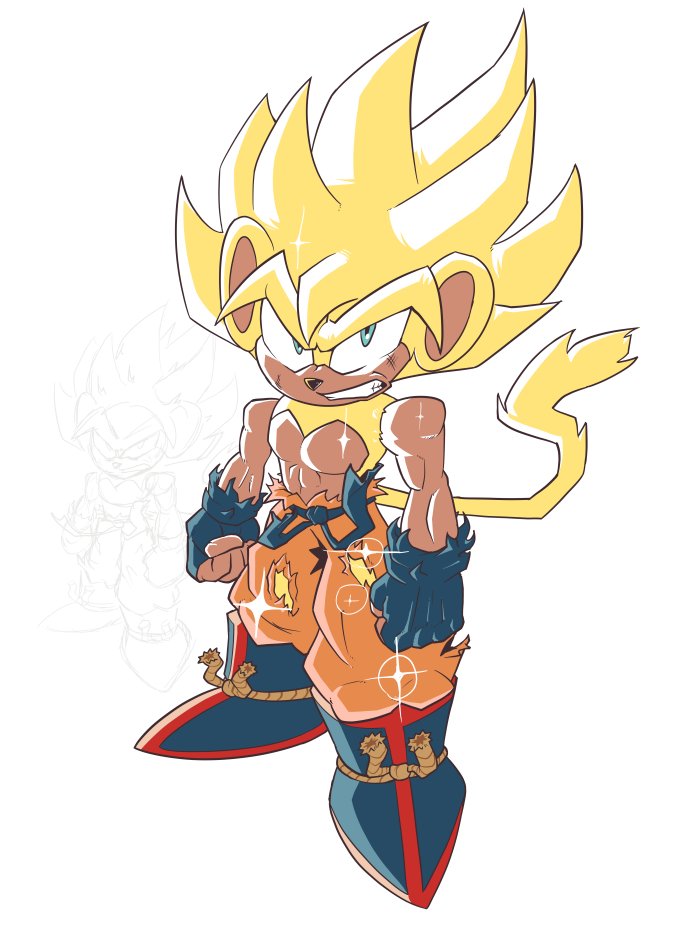 0ofborg's tweet photo. super saiyin goku (mobian ver) 
another commission by the goat @EyG8MR https://t.co/DVGlpc1GyH