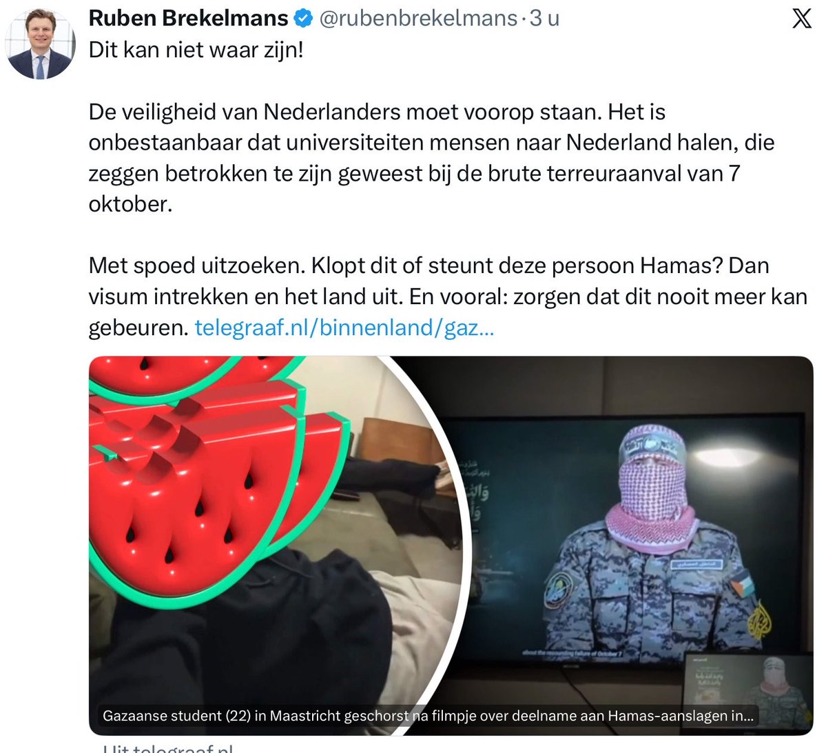HenryJP55's tweet photo. Kun je zien hoe onnozel ze zijn!
Niemand in Nederland kijkt op van dit bericht, maar @rubenbrekelmans schrikt zich een hoedje!
Lees mijn al jarenlang vastgemaakt tweet eens #Ruben! Ik heb jou namelijk niet geblokkeerd itt tot jij mij.
Ik wil jou mijn wijsheid niet onthouden namelijk, zoals hier.
🙋♂️