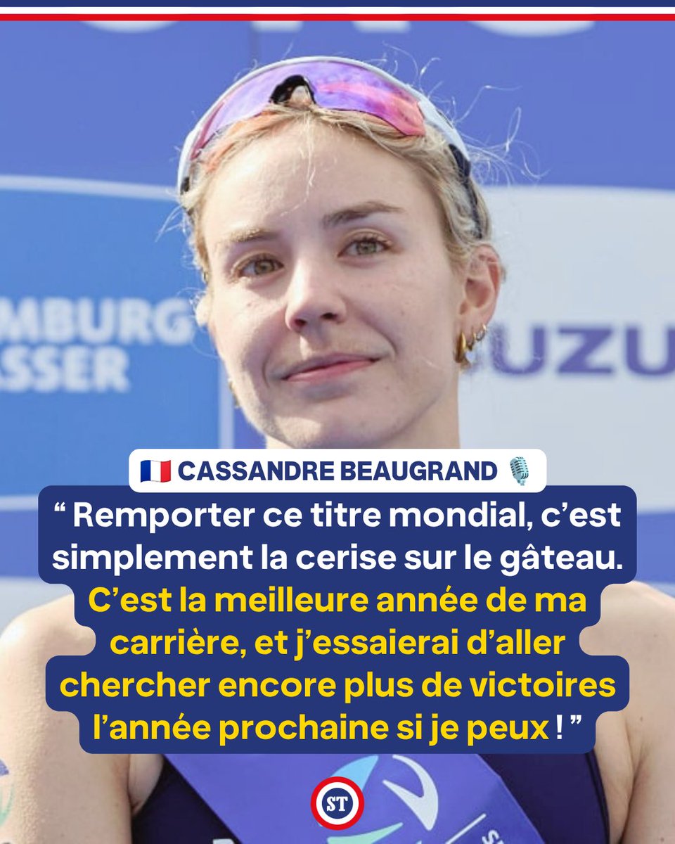 sportricolore's tweet photo. 🇫🇷 Année de rêve pour Cassandre Beaugrand ❤️

🥇 4 records de France en athlétisme
🥇 mondiale
🥇 Supertri
🥇 5 courses WTCS / 5 victoires

Merci pour tout Cassandre.

📸 WTCS https://t.co/Ou6Pqfa3Nv