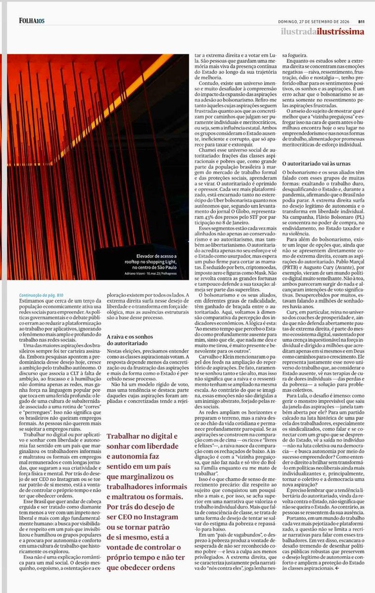 elida_graziane's tweet photo. Melhor leitura que fiz nos últimos dias. Recomendo fortemente este texto da Rosana Pinheiro-Machado publicado hoje no caderno Ilustríssima da Folha https://t.co/v9LJTSpREH