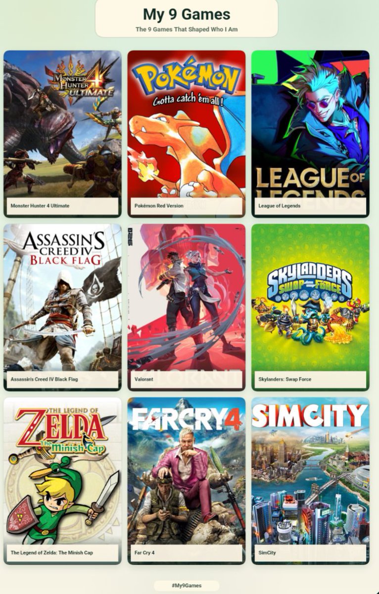 ChainsSoul's tweet photo. Mes 9 jeux https://t.co/FMrGy1yOQp