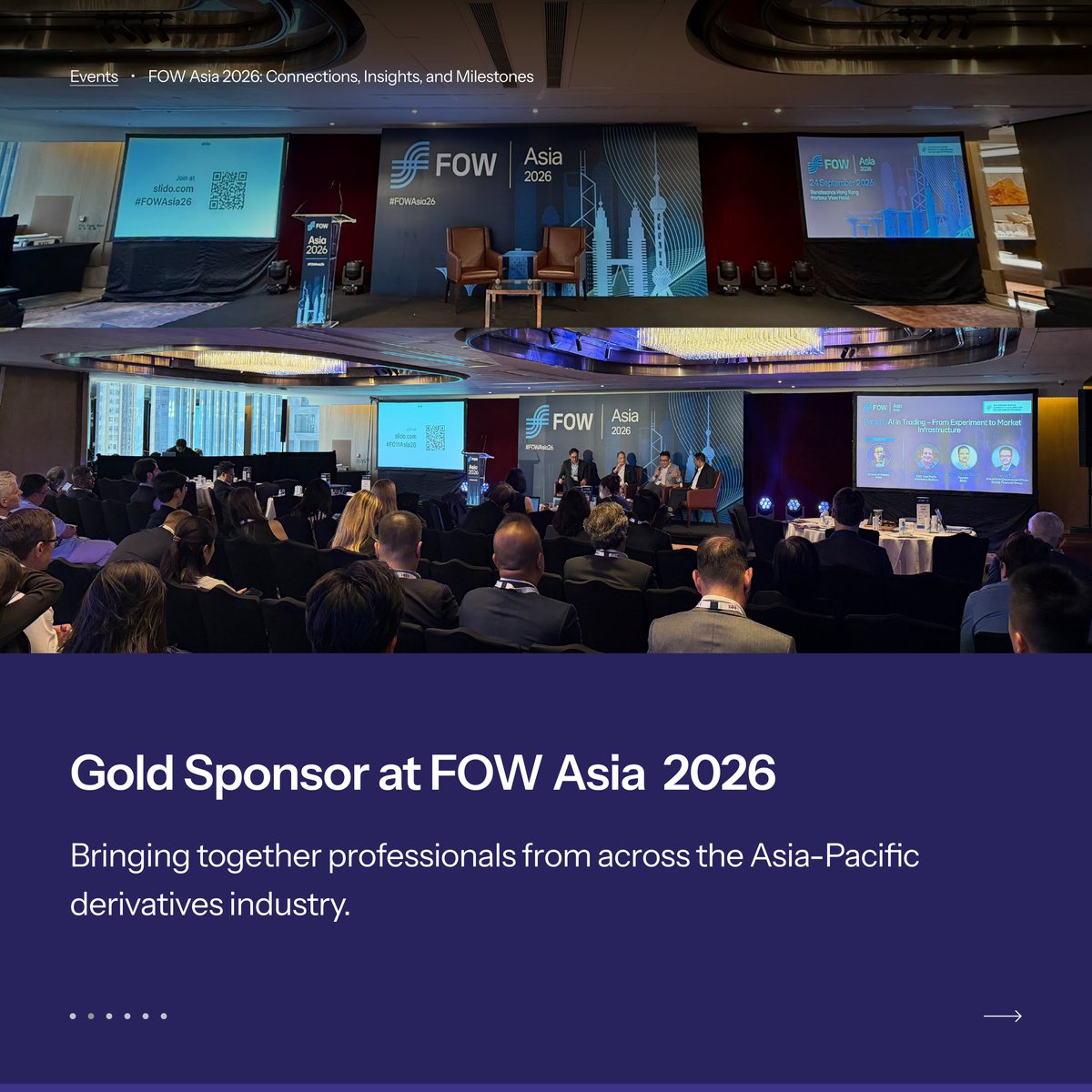 StraitsFinance's tweet photo. A look back at FOW Asia 2026 in Hong Kong.

It was a valuable opportunity to connect with clients, partners, and industry peers, exchanging perspectives on the developments shaping the financial markets, and celebrating two award wins for Straits Financial Group.

Thank you to everyone who joined us and made the event a memorable one.

#StraitsFinancialGroup #FOWAwards2026 #FinancialMarkets #Derivatives