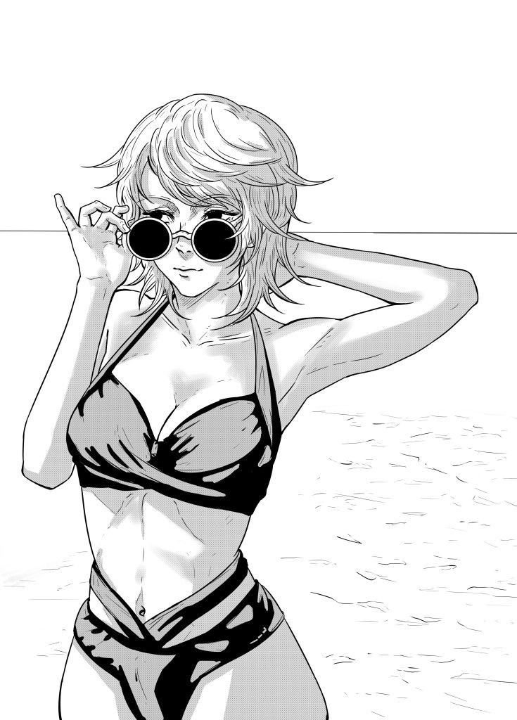 WhippedNumen's tweet photo. In the zombie infested beach of ocean avenue the whip hybrid in bikini and all relaxed in the warm beaches riddled still with infected with her hammer right beside her. 

" Sure is the fuckin' life in Hell-A yeah? Photo I'm jus' gettin' started.. " 

《 #SeductiveSunday 》 https://t.co/CfBg5gen5O