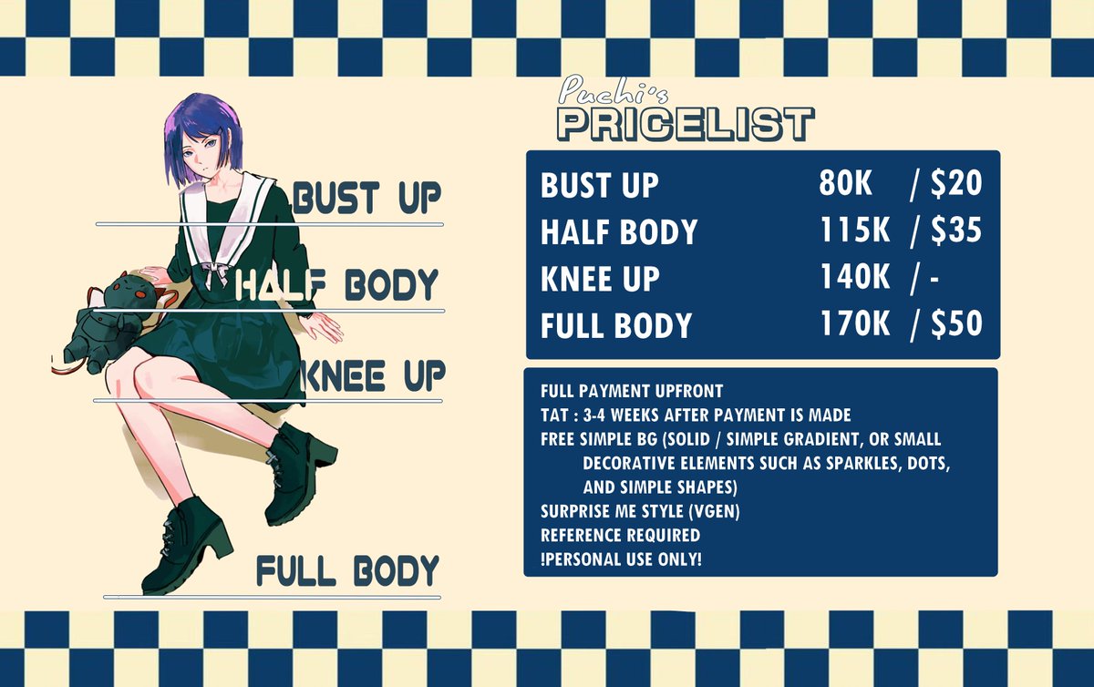 puch1_x0x0's tweet photo. 🌻Puchi's Commission Open🌻

[♡ and ⤿ are appreciated!]

Sept-Oct 𝙘𝙤𝙢𝙢𝙞𝙨𝙨𝙞𝙤𝙣 is open!
° Take 5 slot only
° Slow turnaround due to college commitments
° Slight price increase:( I hope you’ll still consider my commissions. 🌻
#VgenComm #artidn #opencommission https://t.co/Kn2LmTCIPg