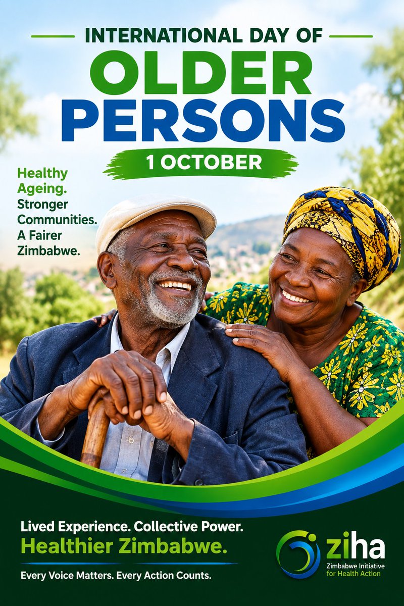 ZIHAZimjabwe's tweet photo. AGE WITH DIGNITY. LIVE WITH HEALTH.
Growing older should never mean losing dignity, voice or the right to quality healthcare.
Older people are rights-holders, decision-makers and partners in healthier communities.
@MoHCCZim @WHOAFRO @UNZimbabwe
#EveryVoiceMatters #ZIHA https://t.co/g1m7Zwwsi2