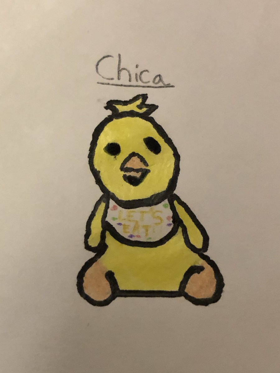 FoxyArtAcc's tweet photo. First Foxy, Now Chica!! Tell me what do you think about it? I didn’t copy from an image this time I copied from my fails (this took me 5 times to draw😭) https://t.co/6XtRK3rBxX