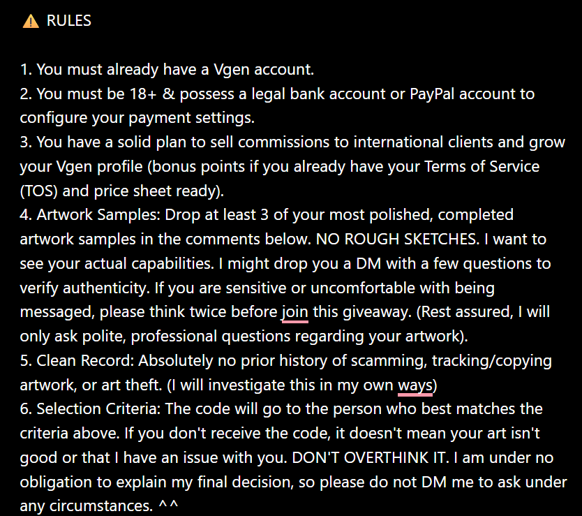 sei0950's tweet photo. [VGEN CODE GIVEAWAY]

MY ACCOUNT IS FINALLY VERIFIED. To mark this occasion, I’m hosting a Vgen invite code giveaway. Since giving away a code directly impacts my own account standing, I will be applying a few strict rules below:

TIMELINES
Sep 27, 2026 – Sep 30, 2026
#vgencode https://t.co/jC6QIH9tRS