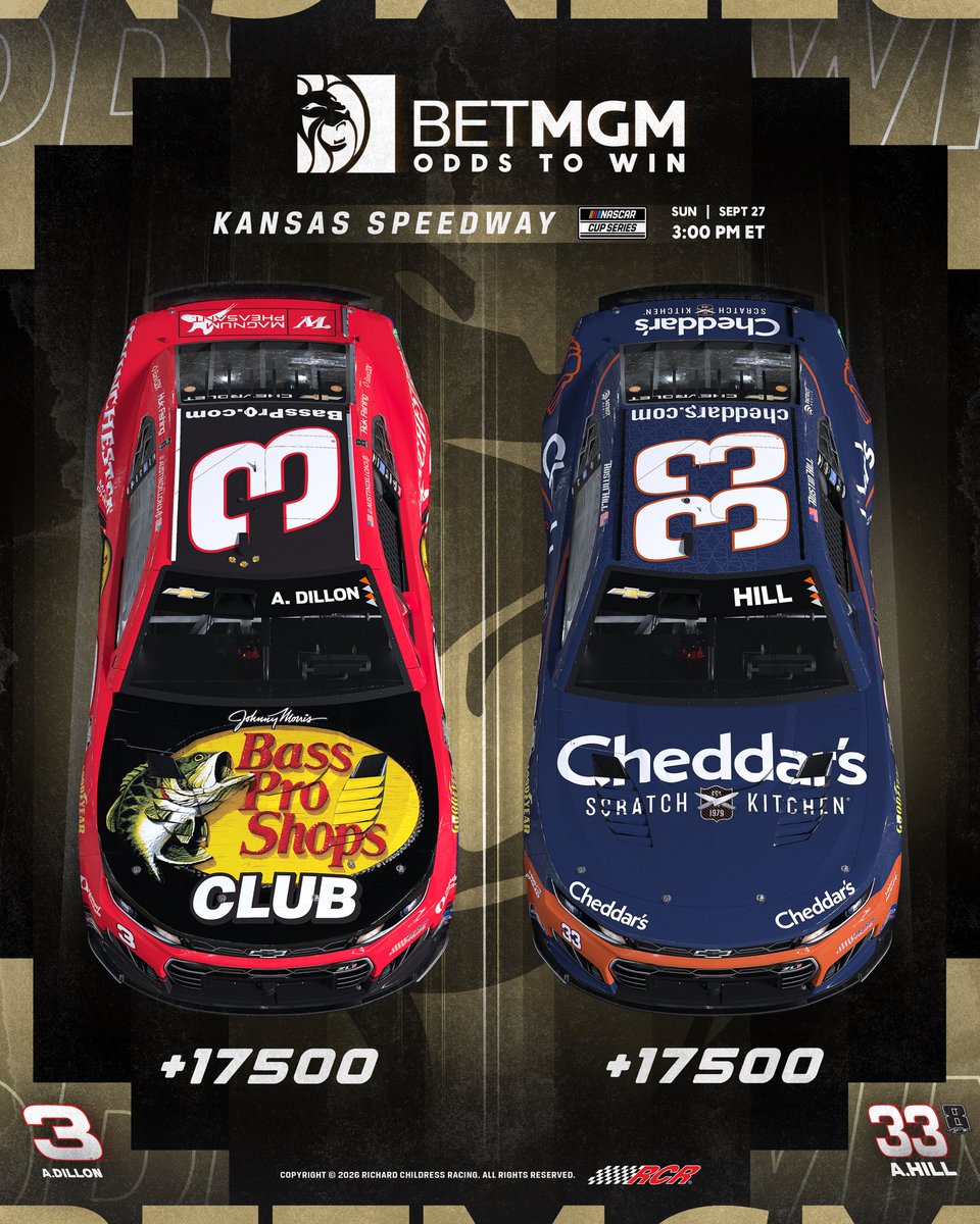 RCRracing's tweet photo. Get your picks in before the race today! 

@BetMGM | @BassProShops | @winchester | @cheddarskitchen | #CheddarsN8tion https://t.co/xJhOWyEo8t