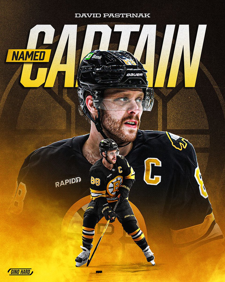 GinoHard_'s tweet photo. CAPTAIN PASTA 🫡🍝

David Pastrnak has been named captain of the Boston Bruins after spending his entire 12-season career with the franchise.

He recorded 100 points in 2025-26, his fourth straight season hitting triple digits. https://t.co/bUwsN3vObL