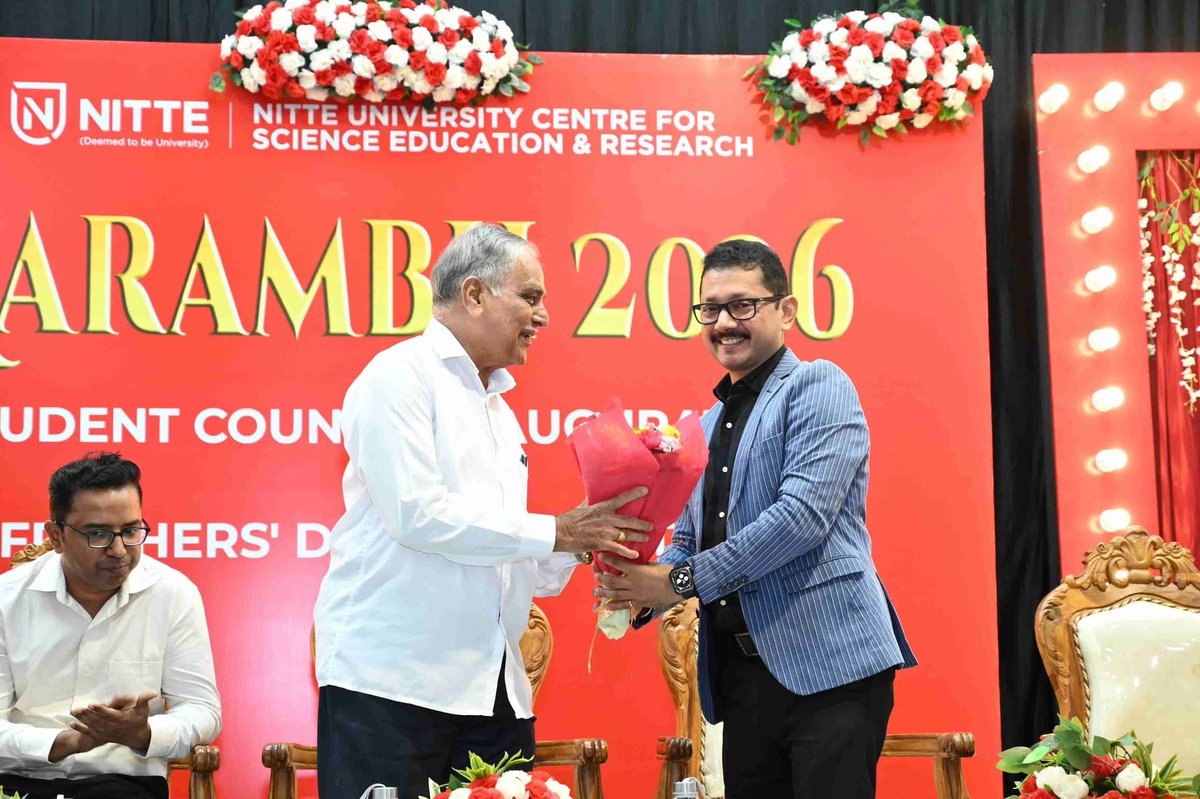 NUCSER_Official's tweet photo. AARAMBH 2026 – Student Council Inauguration and Fresher’s Day Celebration
#NUCSER #NitteUniversity #Aarambh2026 #studentcouncil #studentcouncilinauguration #fresherday #fresherdaycelebration #UndergraduateProgramme #PostgraduateProgrammes https://t.co/YwU6hlhuUy
