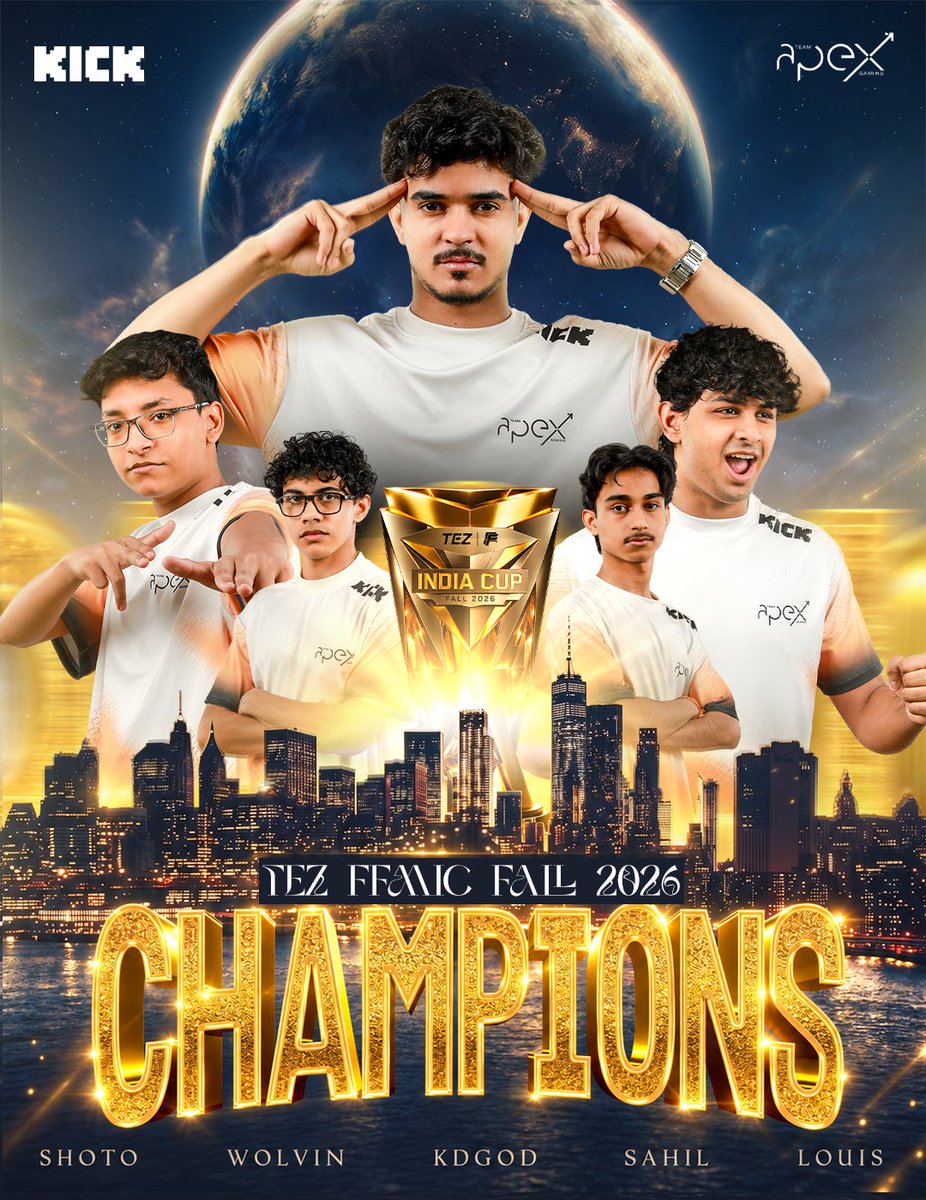 Team_ApexGaming's tweet photo. C.H.A.M.P.I.O.N.S.🖤🔥

#TAGonTOP https://t.co/PO3utXh07u