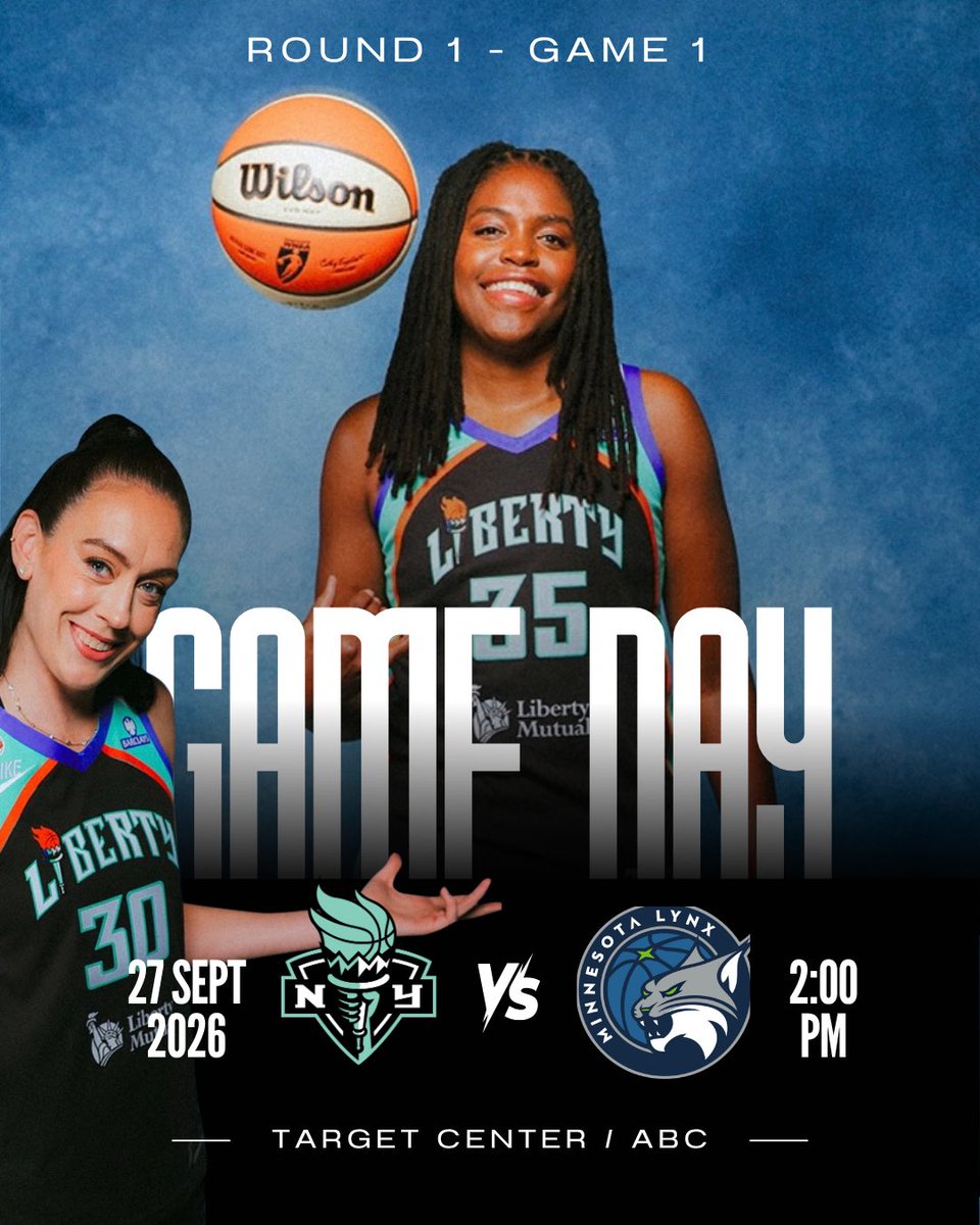 NYLibertyFanTV's tweet photo. Happy WNBA Playoffs ๐งก What better way to start then a rematch of the 2024 WNBA Finals ๐ฅ
@nyliberty ๐ @minnesotalynx
โฐ 2PM
๐บ ABC
๐ Target Center
#wnba #nyliberty #nylftv https://t.co/ovMsXby7IN