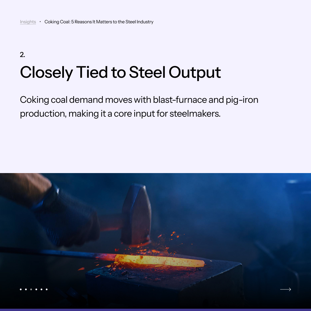 StraitsFinance's tweet photo. Coking coal remains a key input in conventional steelmaking, with demand closely tied to steel production, supply conditions, and quality

Explore three key factors that explain its role in the steel industry.

#CokingCoal #MetallurgicalCoal #CommodityMarkets https://t.co/WxwTZq8xGE