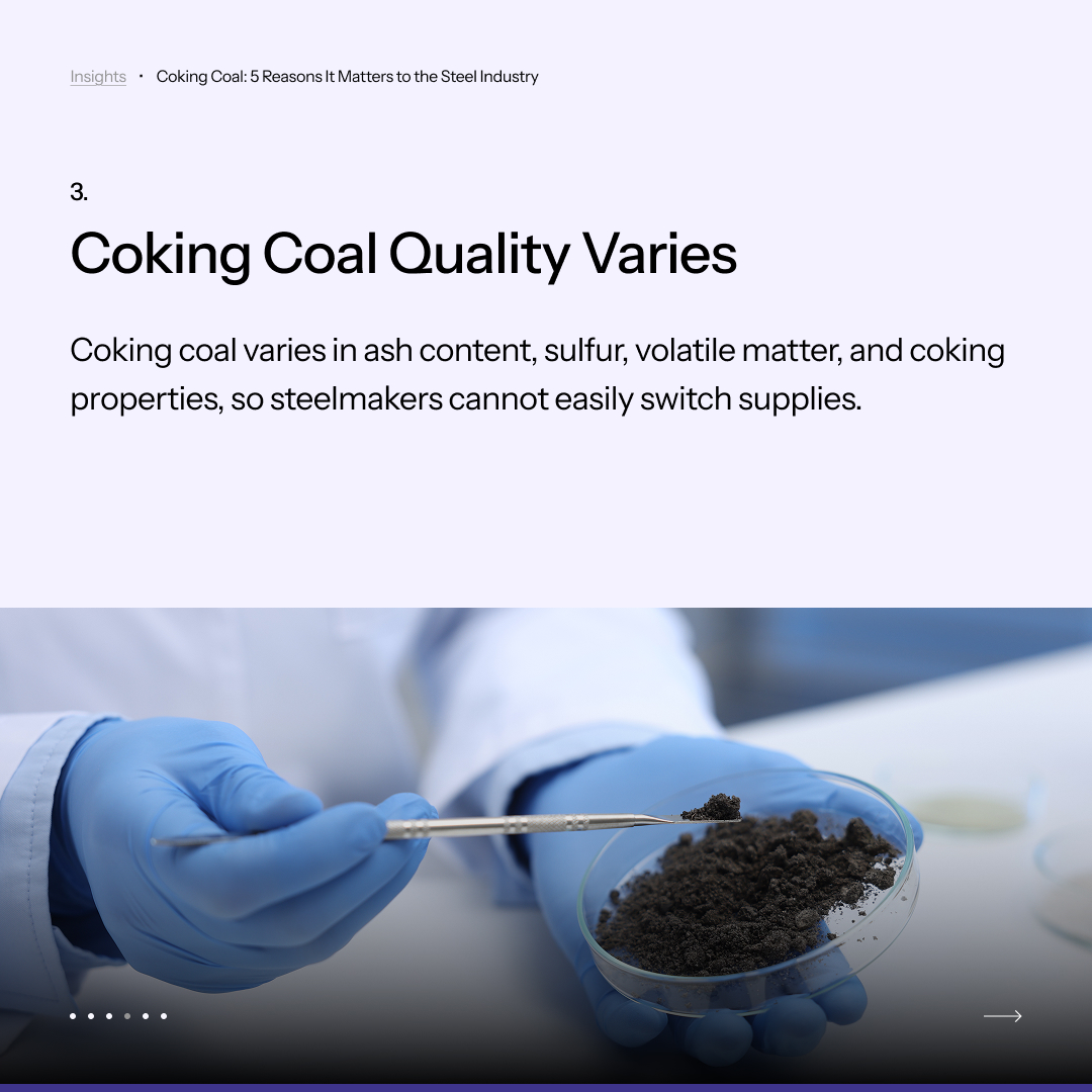 StraitsFinance's tweet photo. Coking coal remains a key input in conventional steelmaking, with demand closely tied to steel production, supply conditions, and quality

Explore three key factors that explain its role in the steel industry.

#CokingCoal #MetallurgicalCoal #CommodityMarkets https://t.co/WxwTZq8xGE