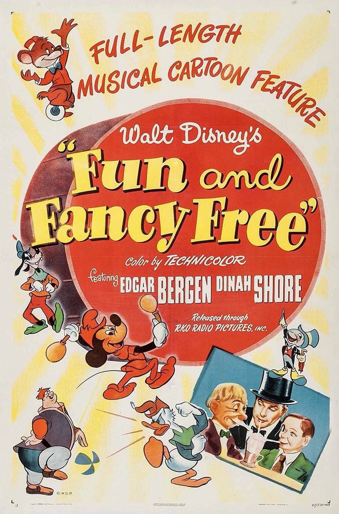 FilmNewsNos's tweet photo. 🎬MOVIE HISTORY: 79 years ago today, September 27, 1947, the movie ‘Fun and Fancy Free’ opened in theaters!
#EdgarBergen #LuanaPatten #DinahShore #CliffEdwards #WaltDisney #ClarenceNash #PintoColvig #BillyGilbert #AnitaGordon @Disney https://t.co/bktMg5RjA3