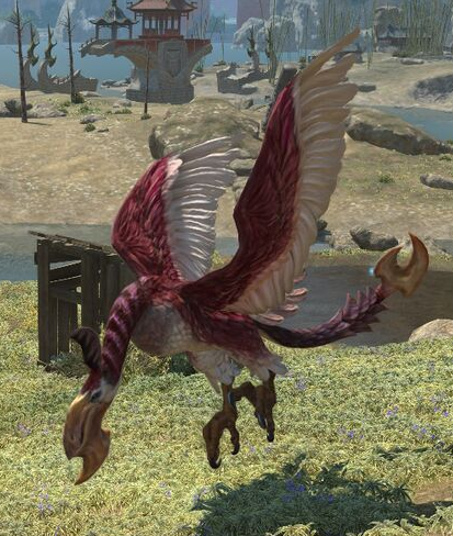 FFXIVXD's tweet photo. From birth, Doman children are told terrifying stories of Songsi, a crimson bird that lures boys and girls from their homes in the voice of an elderly woman. Once captured, the monster carries them back to their nest and tears them limb from limb for its own fledglings https://t.co/ajPq9VZaKy