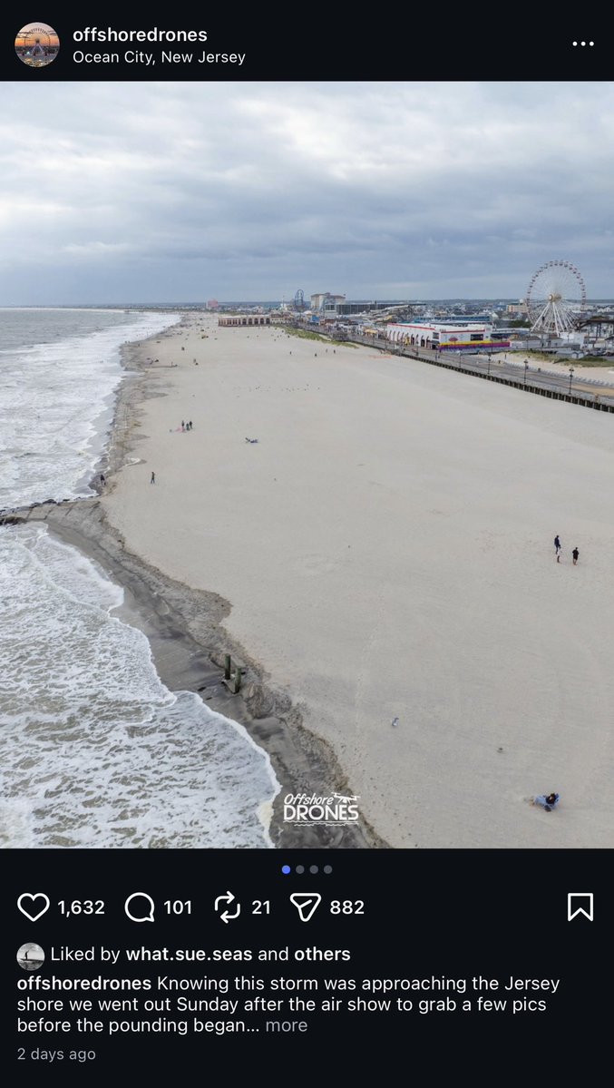 mikestanislaw's tweet photo. Check out Offshore Drones on Instagram. Not only a great follow with great drone imagery, but documentation of the before /after with our NorEaster. Unfortunately looks like a significant amount of the beach replenishment project is gone. https://t.co/OkukWXNZTQ