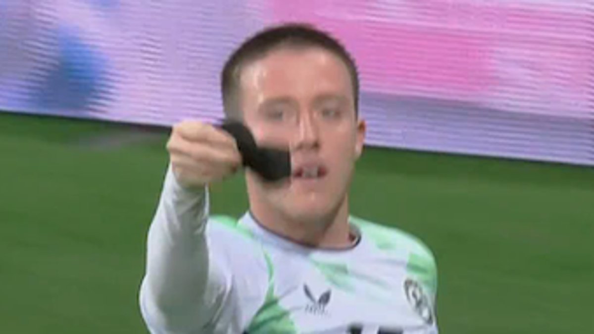 HaseebarslanUK's tweet photo. Jack Moylan’s pointed celebration 🇵🇸

#NationsLeague #Israelireland https://t.co/EFmF4msAxA