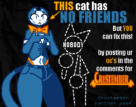 dook_spook's tweet photo. CRESTEMBER PARTNER WEEK !!! :3
 SUBMIT UR OC'S IN THE COMMENTS BELLOW. ill try to do as much as i can. https://t.co/1FXlOYiKn3
